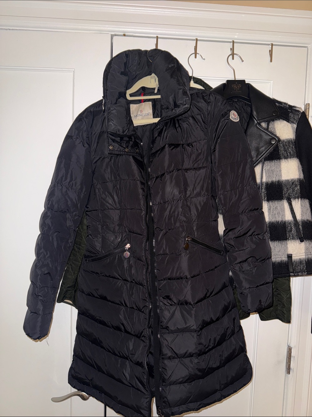 Moncler Women's Black Quilted Long Puffer Jacket size 1
